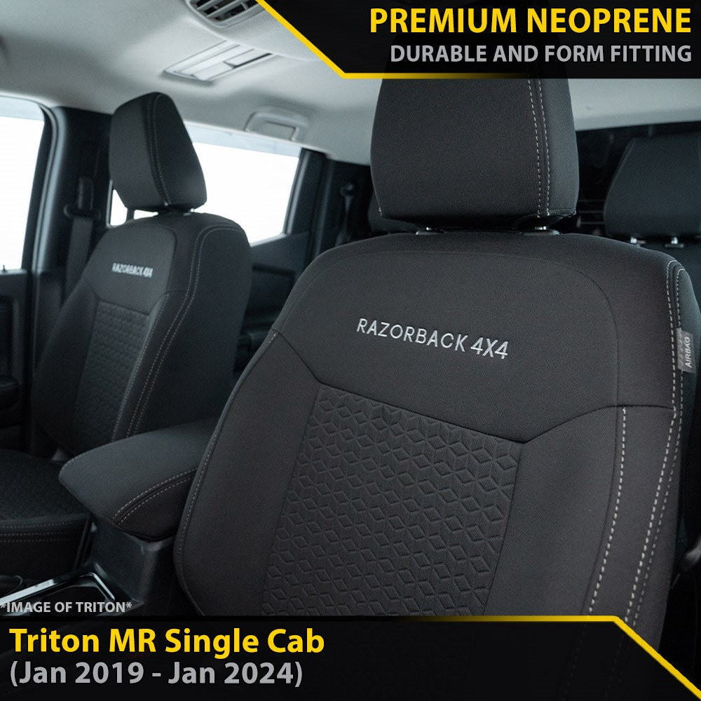 Mitsubishi Triton MR Single Cab GP6 Premium Neoprene 2x Front Row Seat Covers