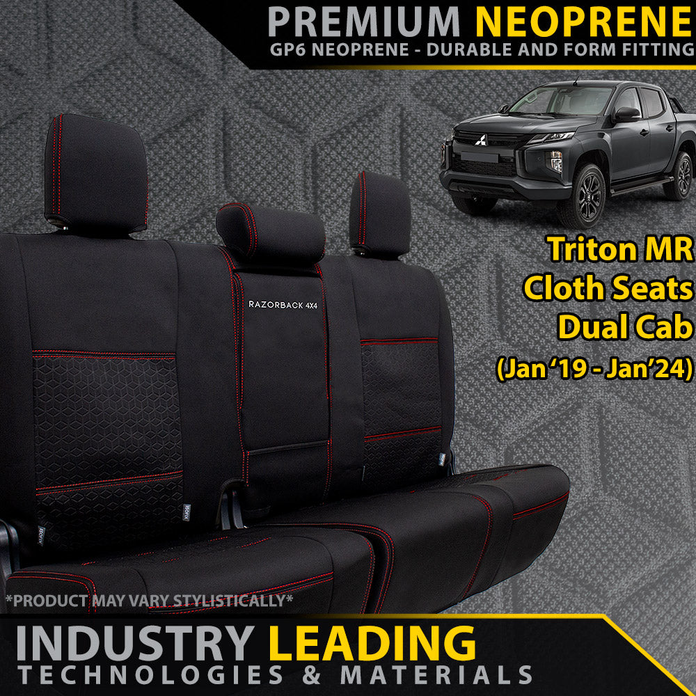Mitsubishi Triton MR Premium Neoprene Rear Row Seat Covers