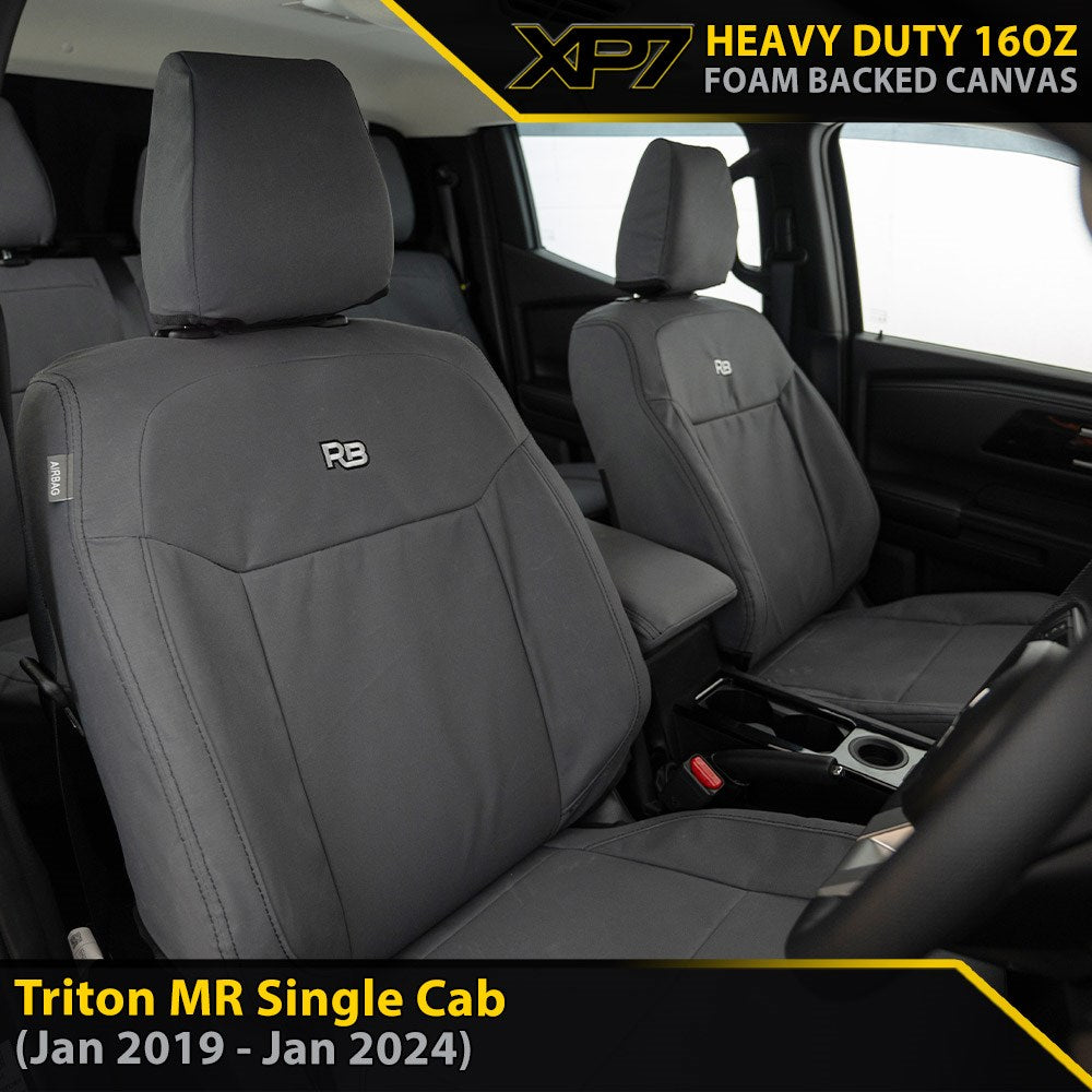 Mitsubishi Triton MR Single Cab Heavy Duty XP7 Canvas 2x Front Seat Covers (Made to Order)