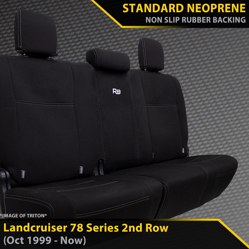 Razorback 4x4 GP4 Standard Neoprene Rear Row Seat Covers suitable for a Toyota Landcruiser 78 Series (Made to Order)