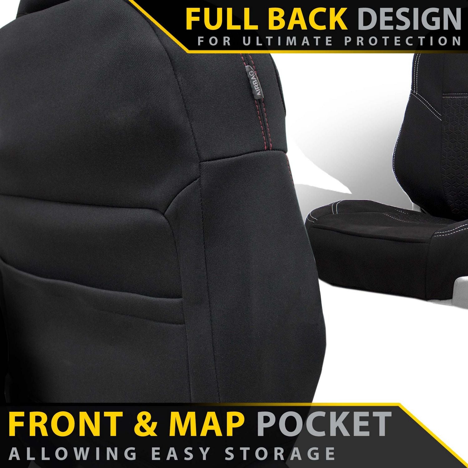 Mitsubishi Pajero V80 Premium Neoprene 2x Front Row Seat Covers