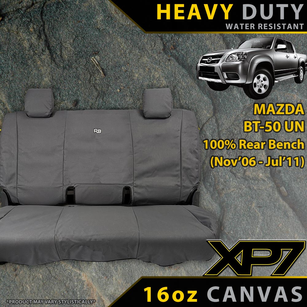 Mazda BT-50 UN Heavy Duty XP7 Canvas 100% Rear Bench Seat Covers (Made to Order)