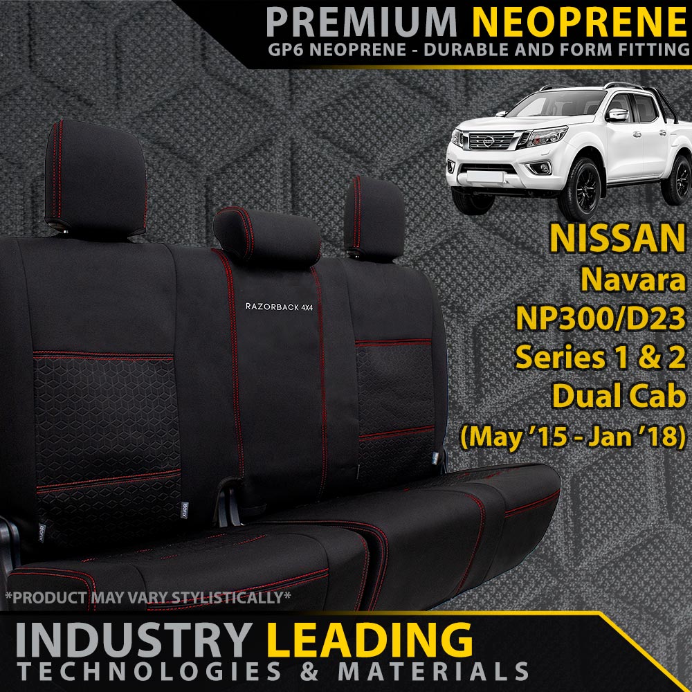 Nissan Navara NP300 Series 1 & 2 Premium Neoprene Rear Row Seat Covers