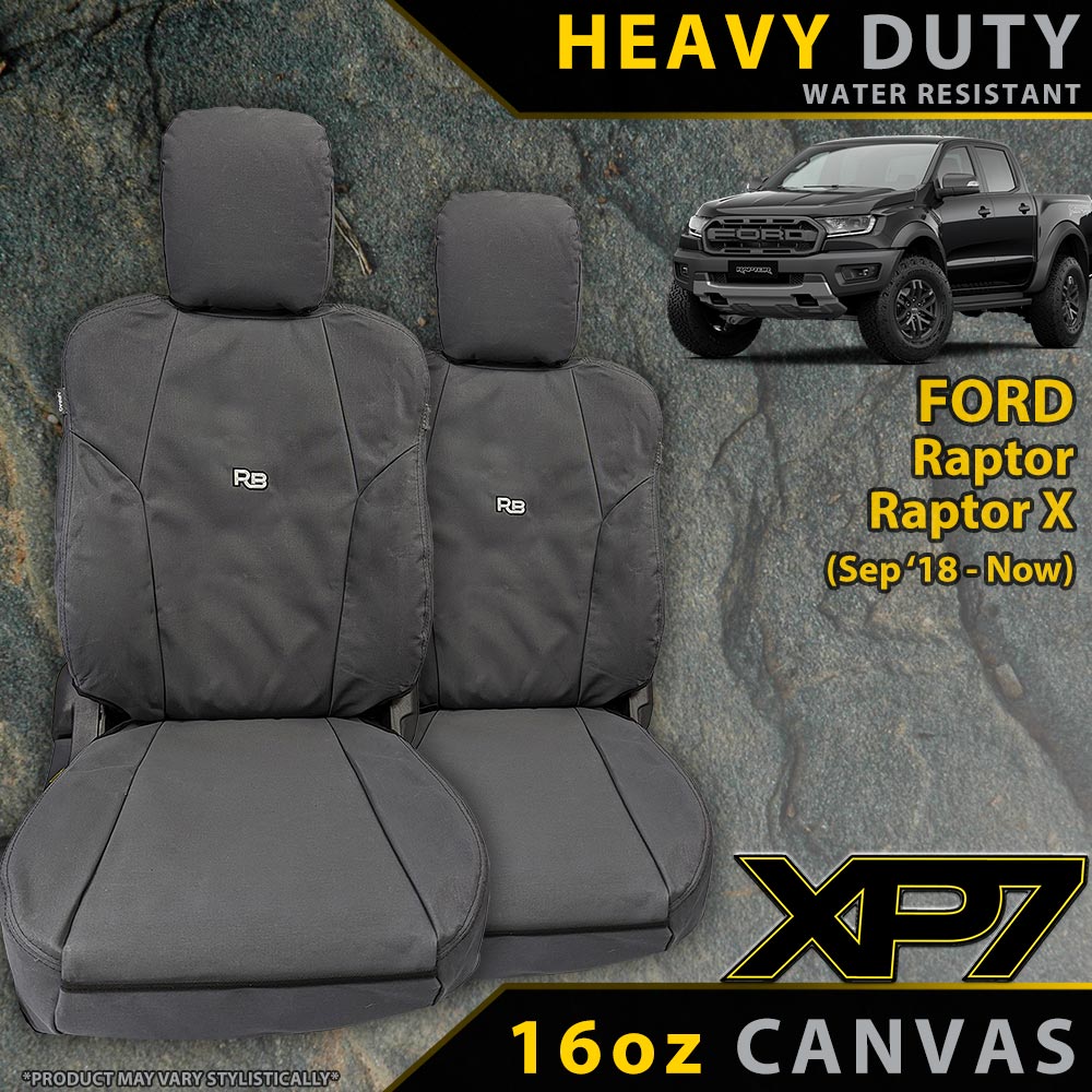 Ford Ranger Raptor Heavy Duty XP7 Canvas 2x Front Seat Covers (Made to Order)