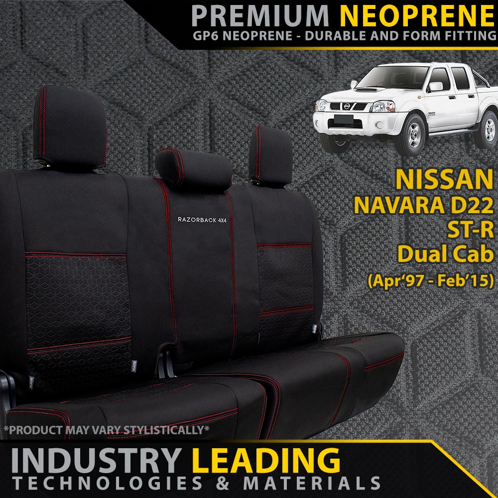Nissan Navara D22 ST-R Premium Neoprene Rear Row Seat Covers