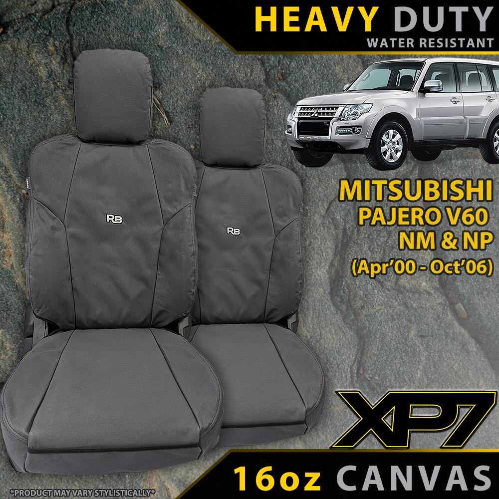 Mitsubishi Pajero V60 Heavy Duty XP7 Canvas 2x Front Seat Covers (Made to Order)