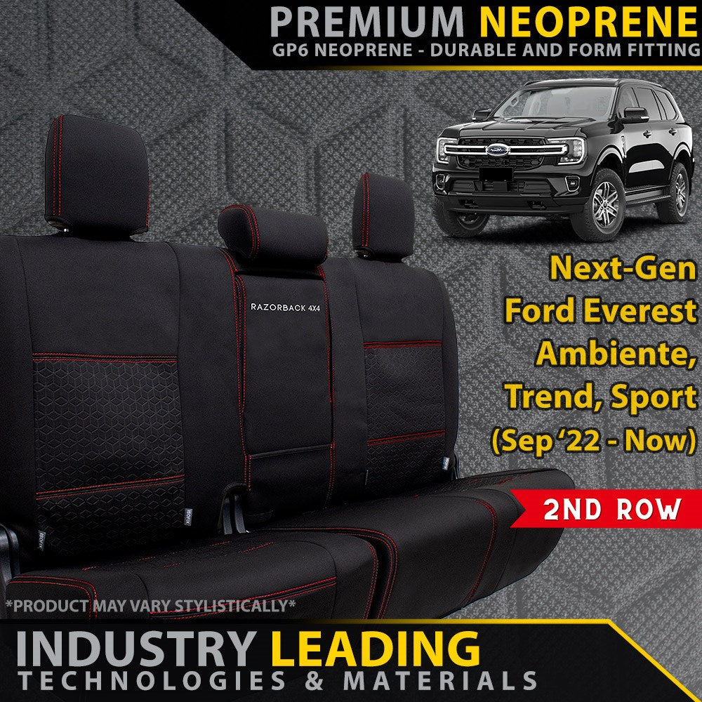 Ford Next-Gen Everest Ambiente, Trend & Sport Premium Neoprene Rear Row Seat Covers