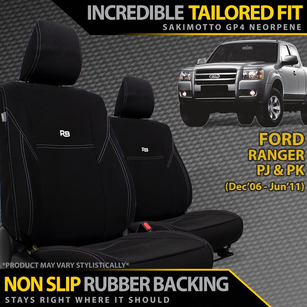 Ford Ranger PJ/PK Neoprene 2x Front Seat Covers (Made to Order)
