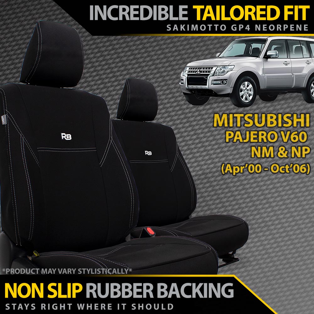 Mitsubishi Pajero V60 Neoprene 2x Front Seat Covers (Made to Order)