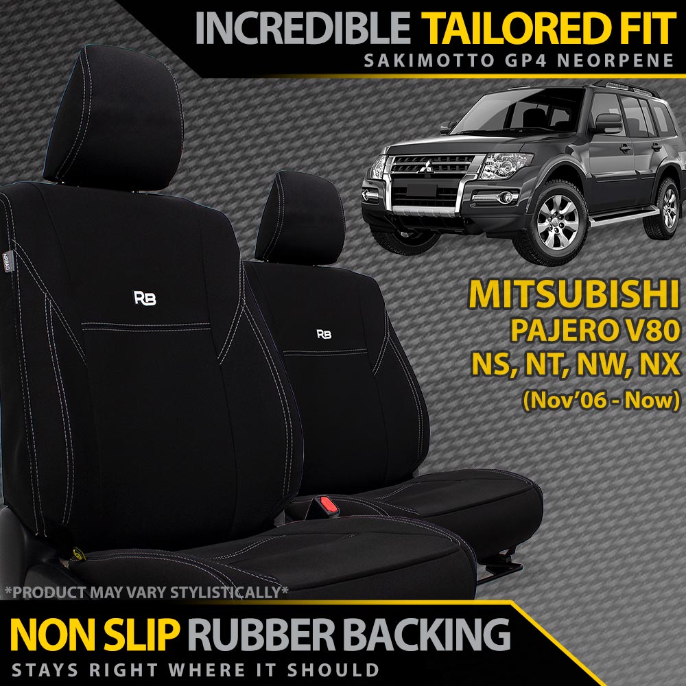 Mitsubishi Pajero V80 Neoprene 2x front row seat covers (Made to Order)