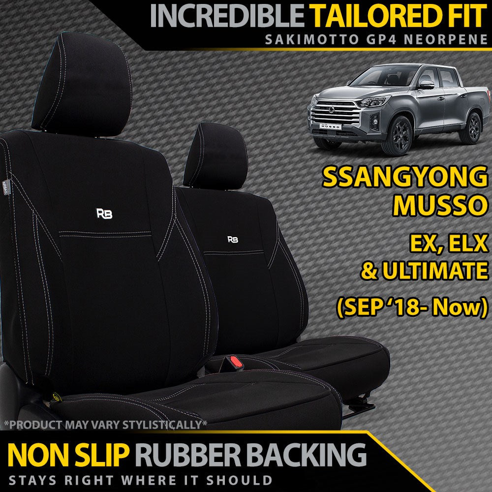 SsangYong Musso Neoprene 2x Front Row Seat Covers (Made to Order)