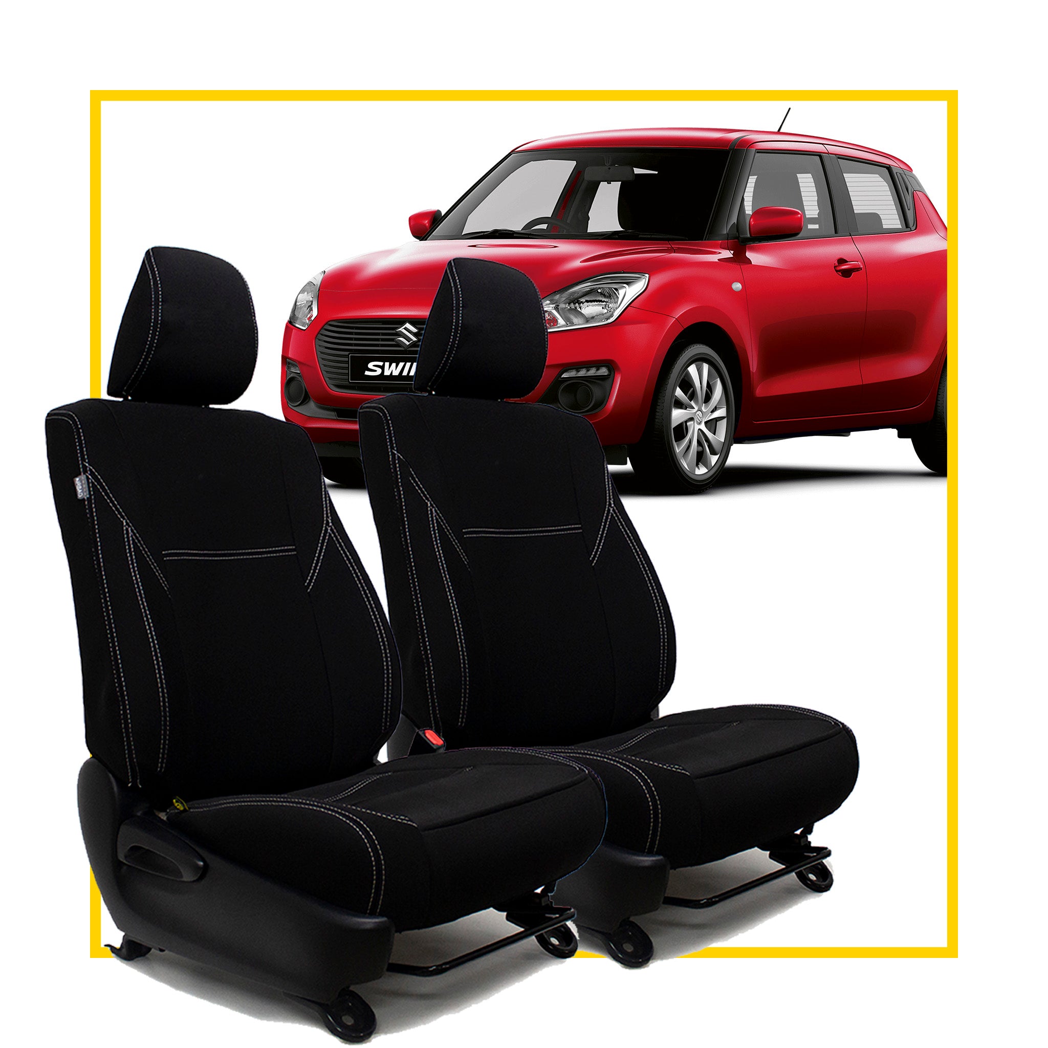 Suzuki Swift 3rd Gen (A2L) Neoprene 2x Front Seat Covers (In Stock)