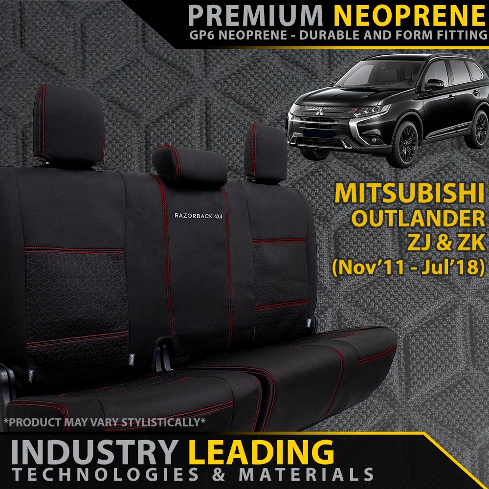 Mitsubishi Outlander ZJ & ZK Premium Neoprene Rear Row Covers