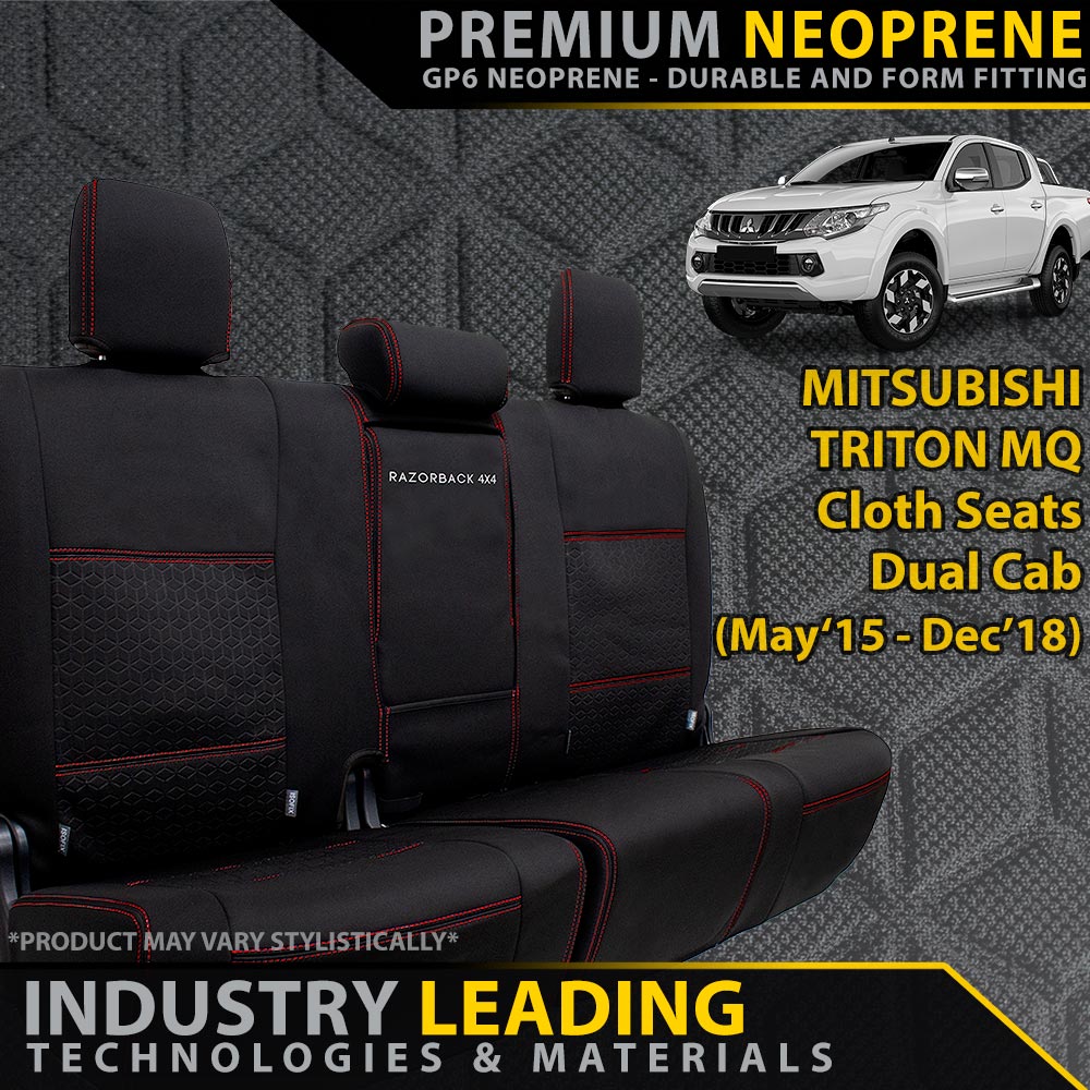 Mitsubishi Triton MQ Premium Neoprene Rear Row Seat Covers