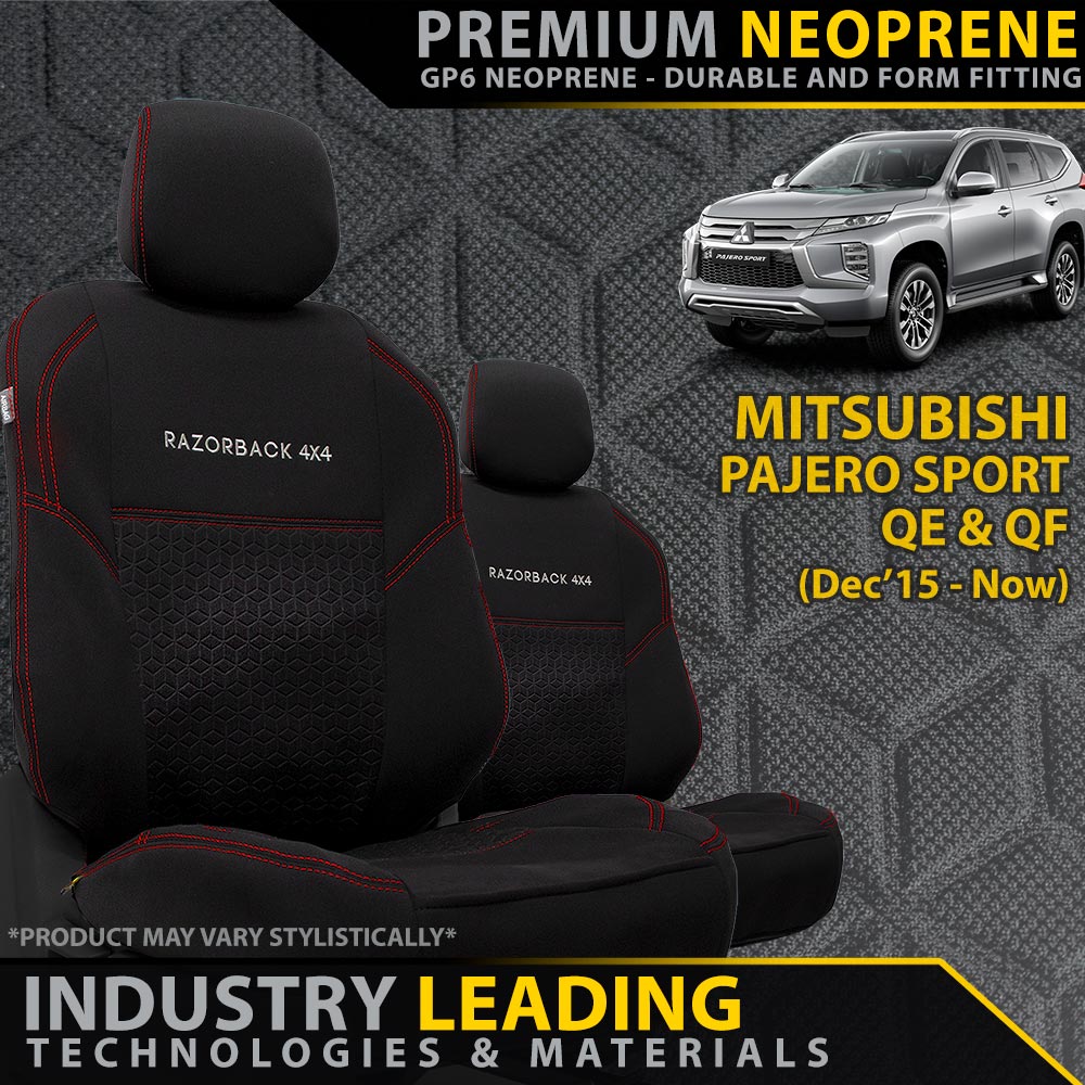 Mitsubishi Pajero Sport Premium Neoprene 2x Front Seat Covers