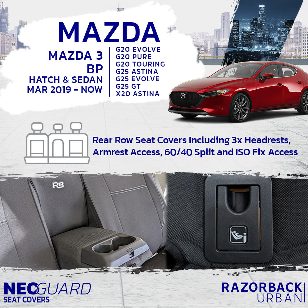 Mazda 3 BP Neoprene Rear Row Seat Covers (In Stock)