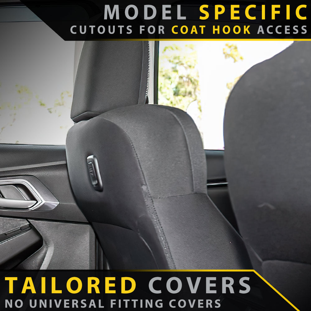 Razorback 4x4 GP4 Standard Neoprene 2x Front Seat Covers Suitable for a Isuzu D-MAX RG