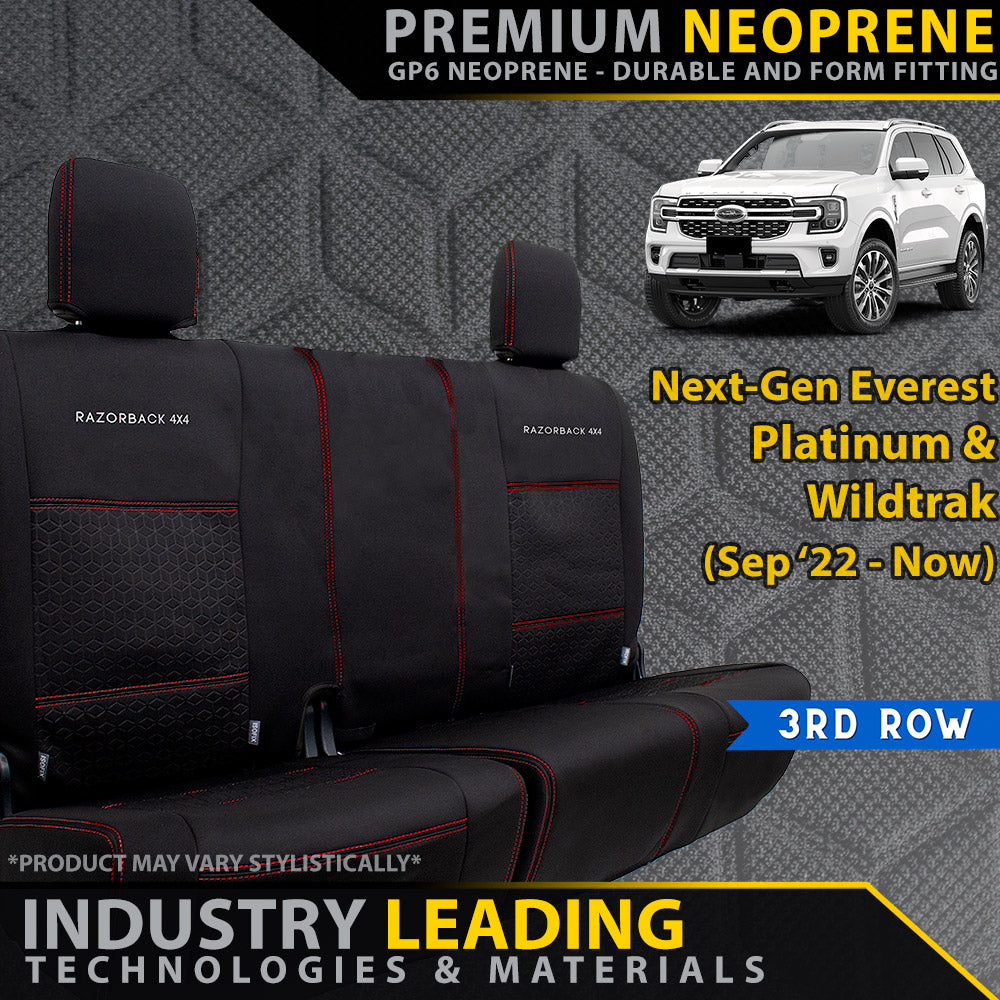 Ford Next-Gen Everest Platinum & Wildtrak Premium Neoprene 3rd Row Seat Covers