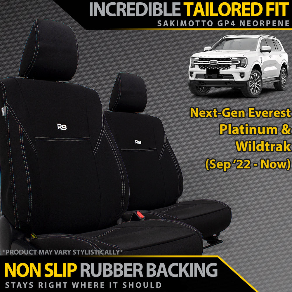 Ford Next-Gen Everest Platinum & Wildtrak Neoprene 2x Front Row Seat Covers