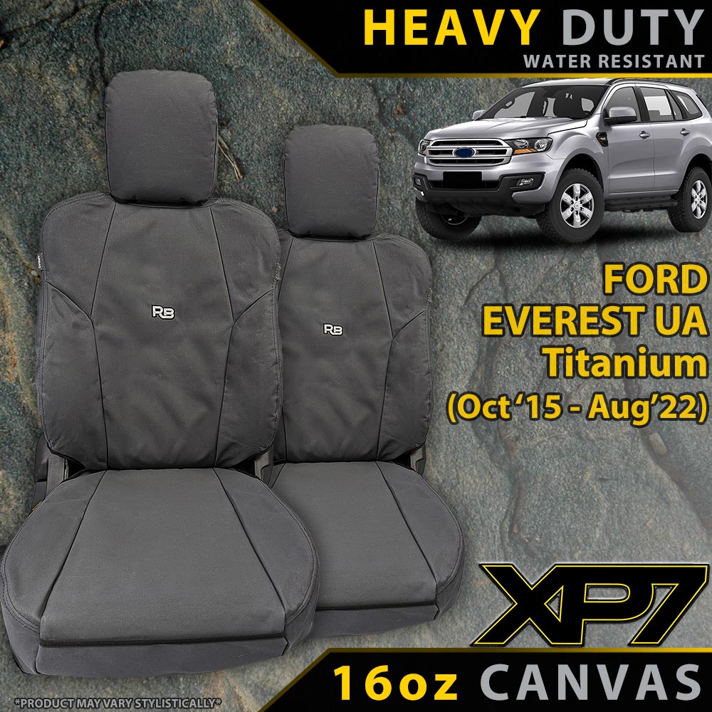 Ford Everest UA Titanium Heavy Duty XP7 Canvas 2x Front Row Seat Covers