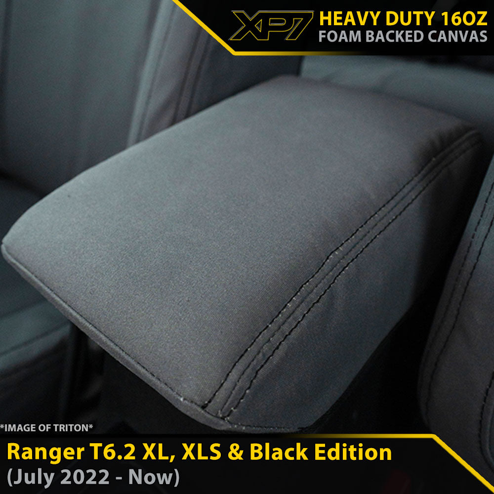 Ford Ranger T6.2 XL, XLS & Black Edition Heavy Duty XP7 Canvas Console Lid (Made to Order)
