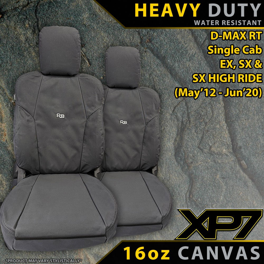 Isuzu D-MAX RT Single Cab Heavy Duty XP7 Canvas 2x Front Seat Covers (Made to Order)