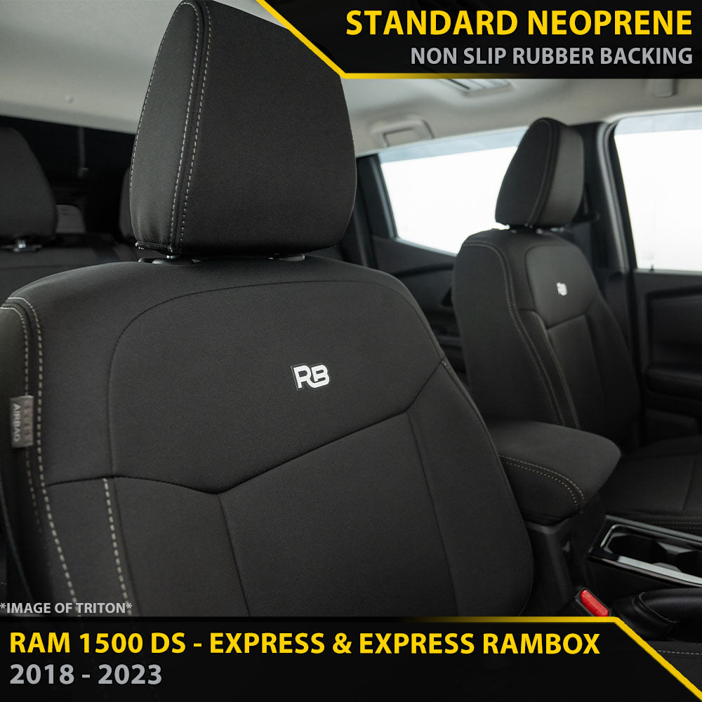 Dodge Ram 1500 DS Express & Express RamBox GP4 Neoprene 2x Front Seat Covers