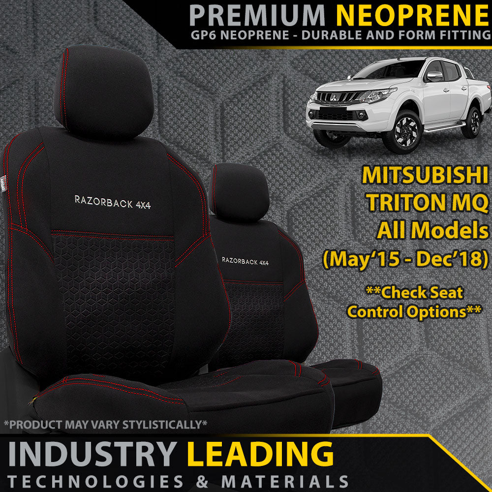 Mitsubishi Triton MQ Premium Neoprene 2x Front Seat Covers