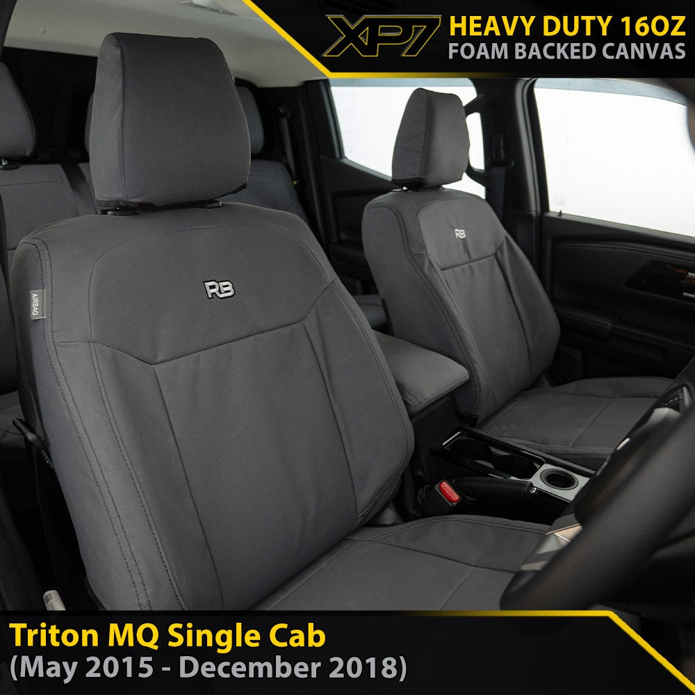 Mitsubishi Triton MQ Single Cab Heavy Duty XP7 Canvas 2x Front Seat Covers (Made to Order)