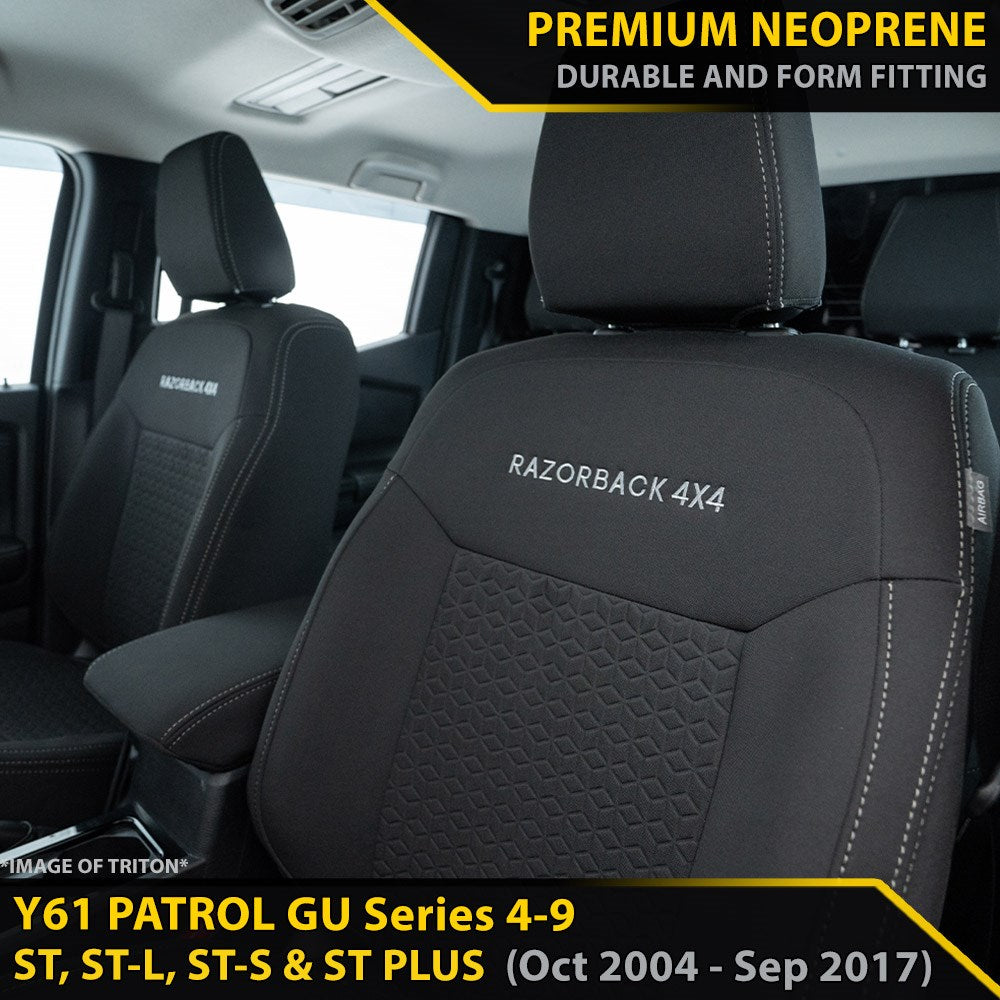 Nissan Patrol GU Wagon Series 4-9 ST, ST-L & ST PLUS GP6 Premium Neoprene 2x Front Seat Covers