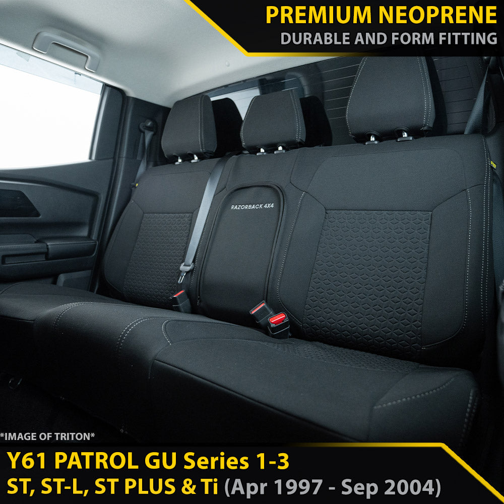 Nissan Patrol GU Wagon Series 1-3 ST, ST-L, ST Plus & Ti GP6 Premium Neoprene 2nd Row Seat Covers (Made to Order)