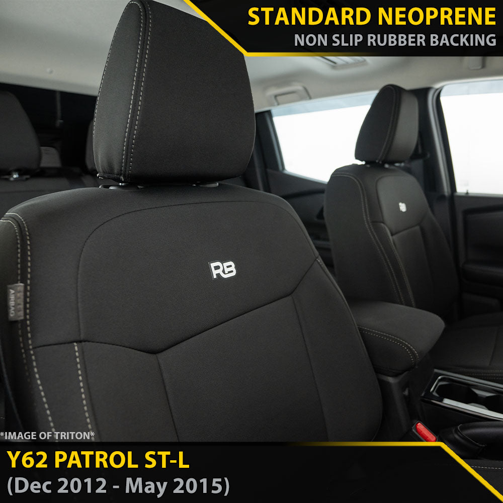 Nissan Patrol Y62 ST-L Neoprene 2x Front Row Seat Covers