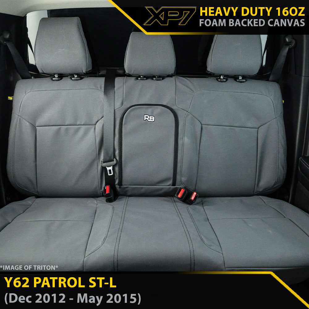 Nissan Y62 Patrol ST-L XP7 Heavy Duty Canvas Rear Row Seat Covers