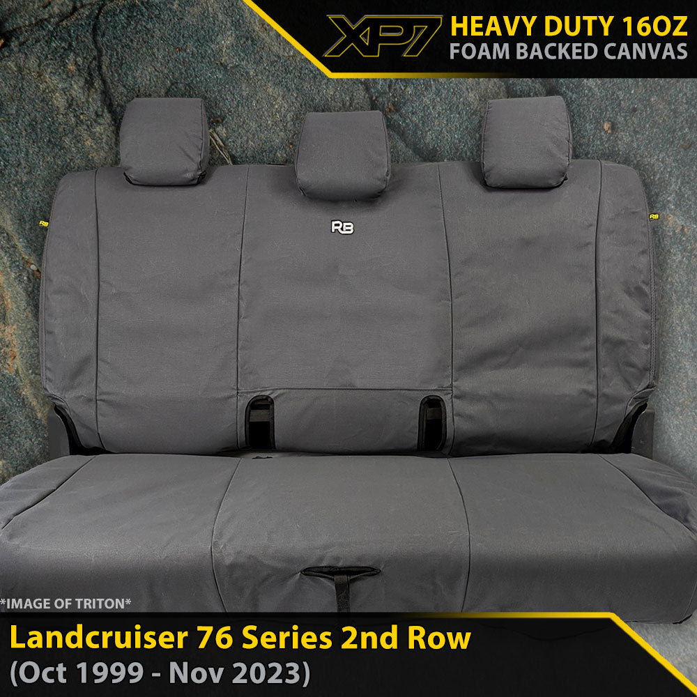Razorback 4x4 XP7 Heavy Duty Canvas Rear Row Seat Covers suitable for a Toyota Landcruiser 76 Series (Made to Order)