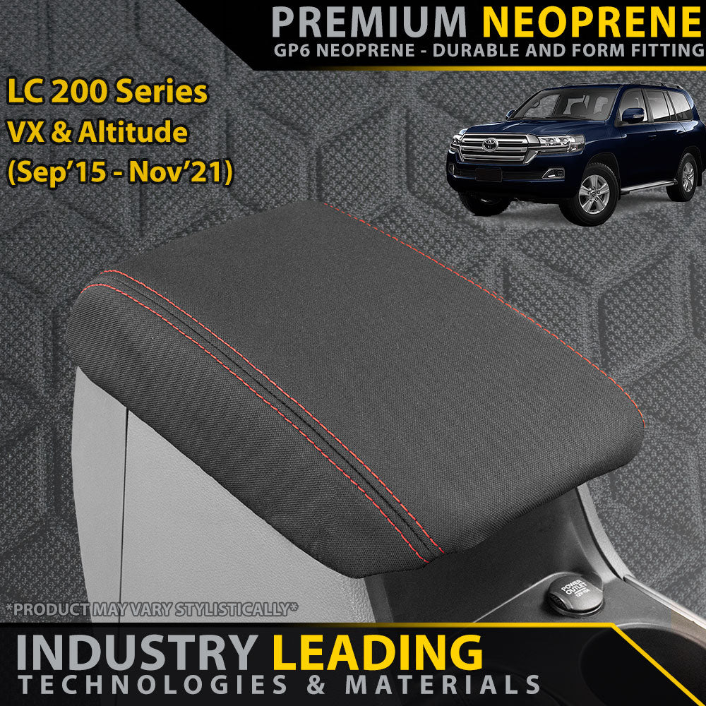 Razorback 4x4 GP6 Premium Neoprene Console Lid Cover suitable for a Toyota Landcruiser 200 Series VX/Altitude (09/2015+) (Made to Order)