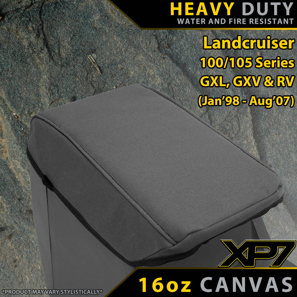 Razorback 4x4 XP7 Heavy Duty Canvas Console Lid Cover suitable for a Toyota Landcruiser 100/105 Series GXL, GXV & RV (Made to Order)