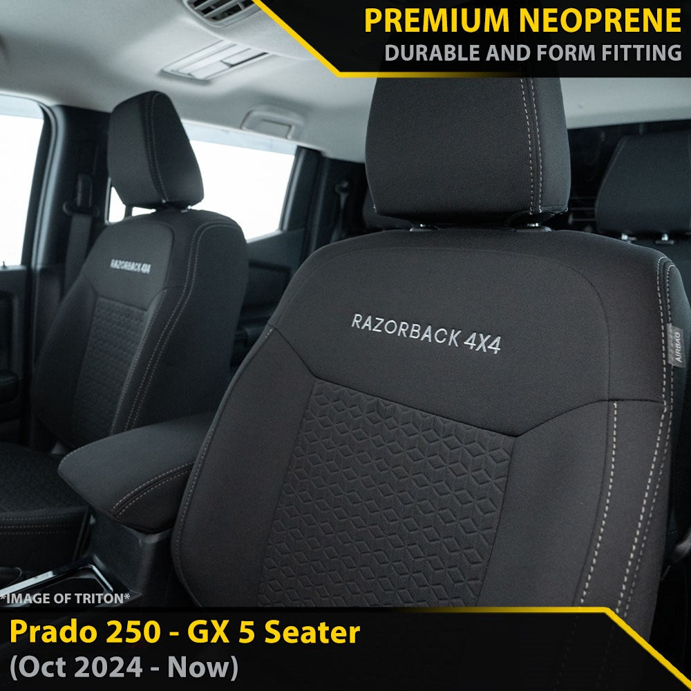 Toyota Prado 250 GX GP6 Premium Neoprene 2x Front Seat Covers