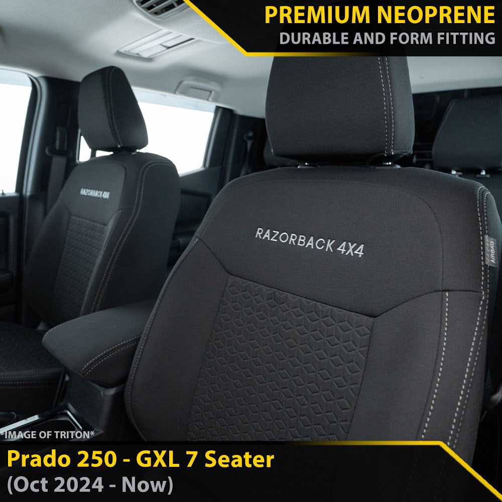 Toyota Prado 250 GXL GP6 Premium Neoprene 2x Front Seat Covers