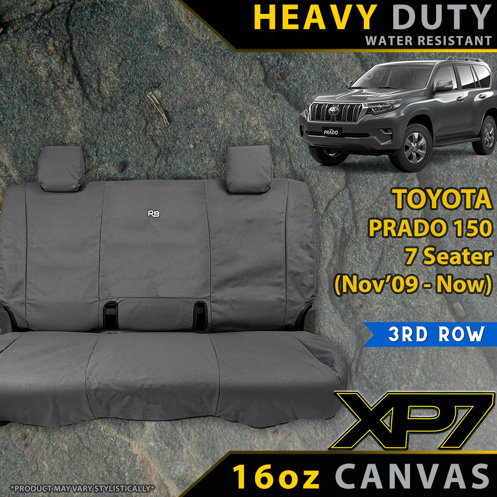 Razorback 4x4 XP7 Heavy Duty Canvas 3rd Row Seat Covers suitable for a Toyota Prado 150 7 Seater (Made to Order)