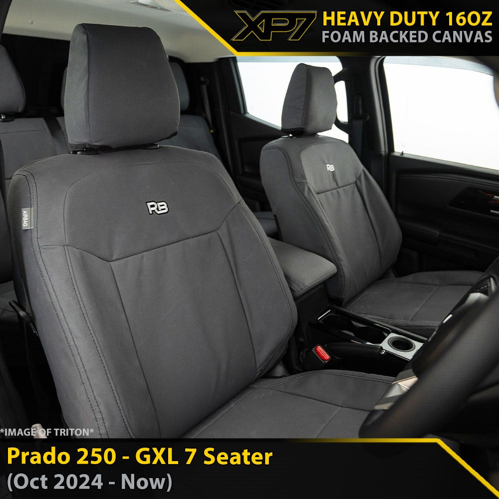 Toyota Prado 250 GXL XP7 Heavy Duty Canvas 2x Front Seat Covers