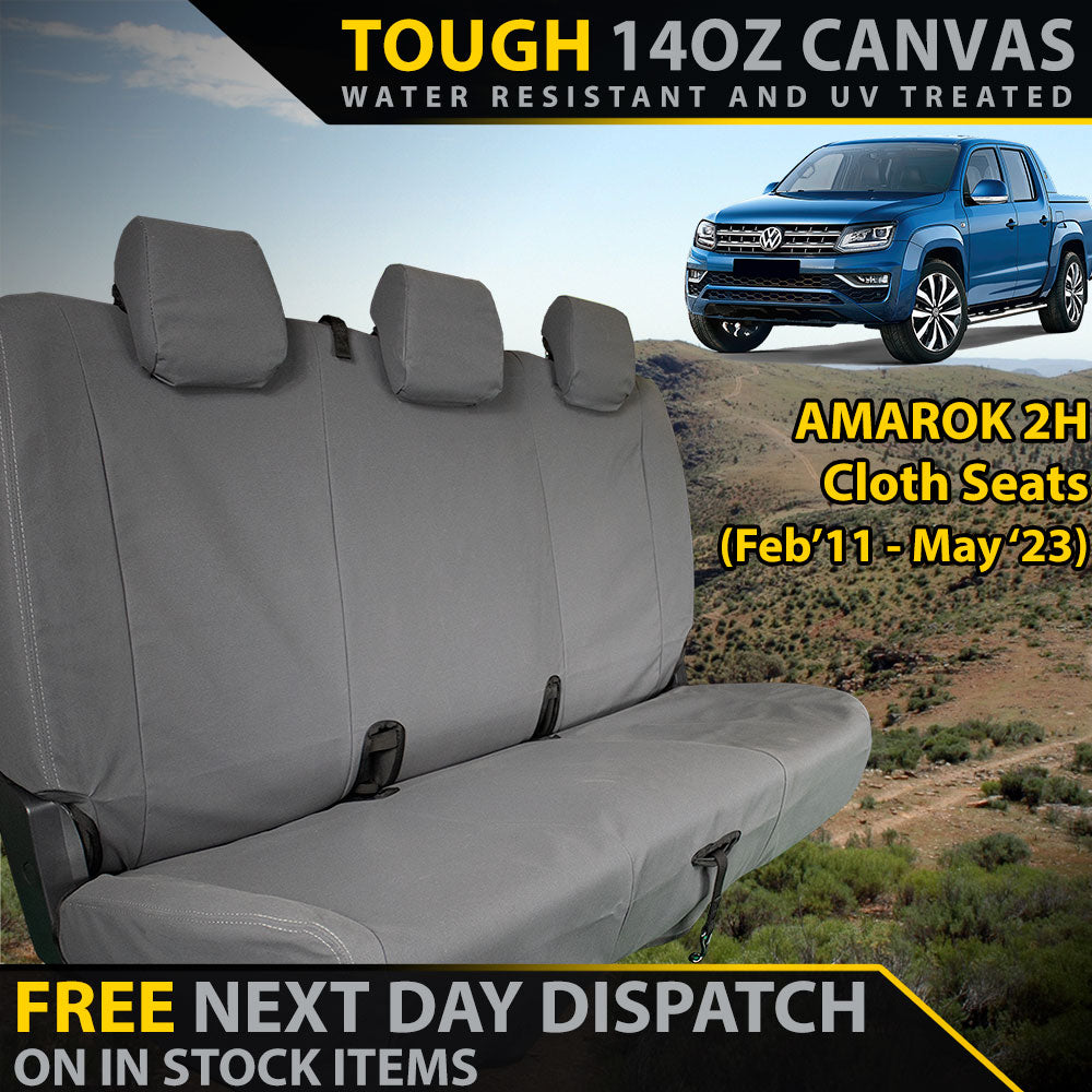 Volkswagen Amarok 2H (Cloth Seats) Retro Canvas Rear Row Seat Covers (In Stock)