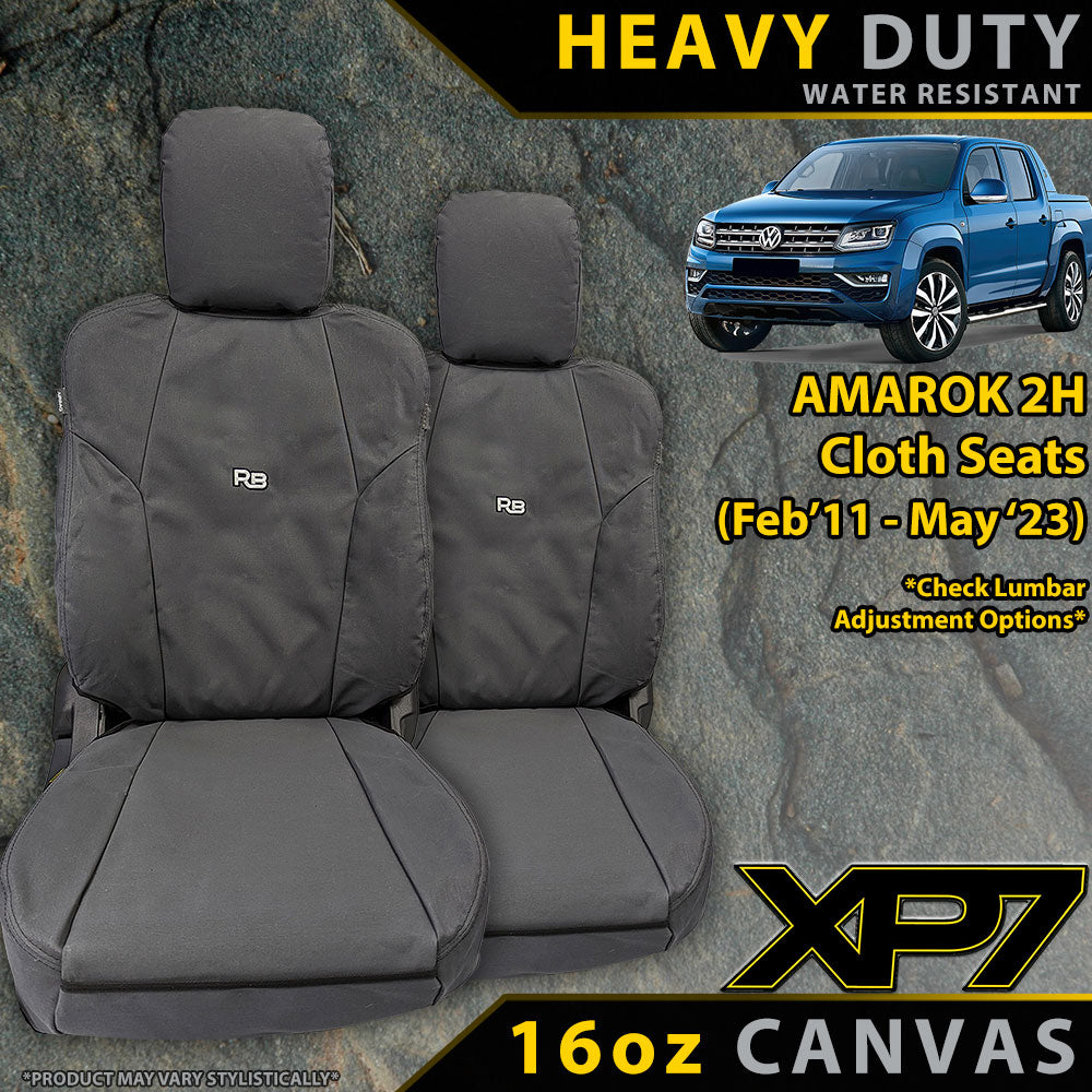 Volkswagen Amarok 2H (Cloth Seats) Heavy Duty XP7 Canvas 2x Front Seat Covers (Available)