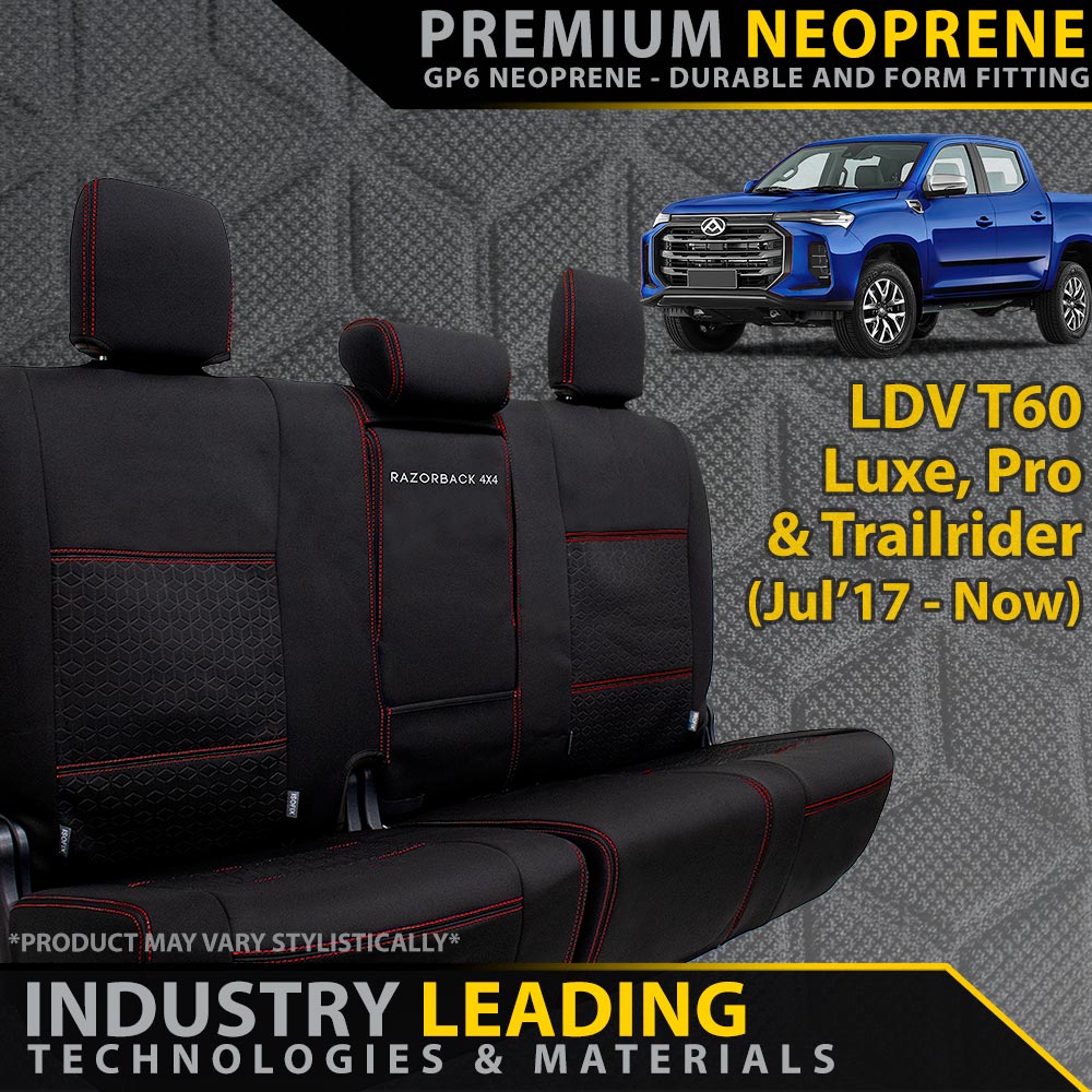 LDV T60 Premium Neoprene Rear Row Seat Covers