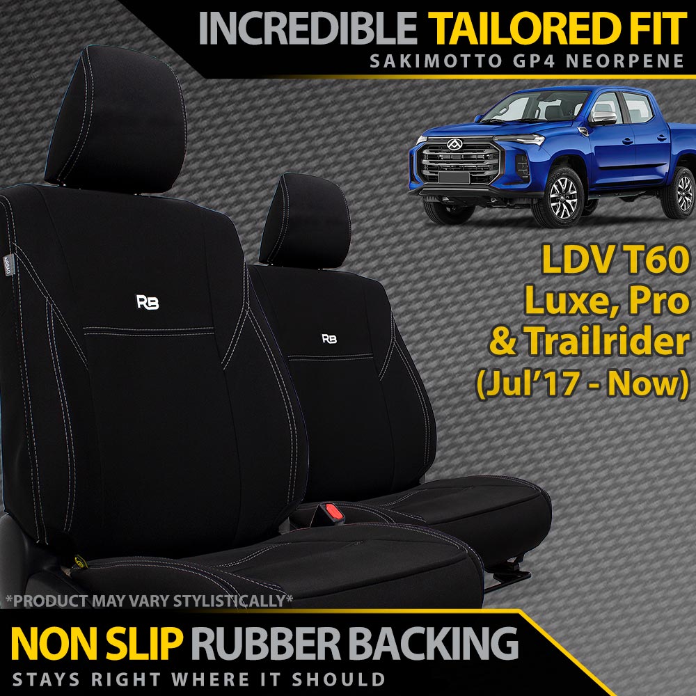LDV T60 Neoprene 2x Front Row Seat Covers (Made to Order)