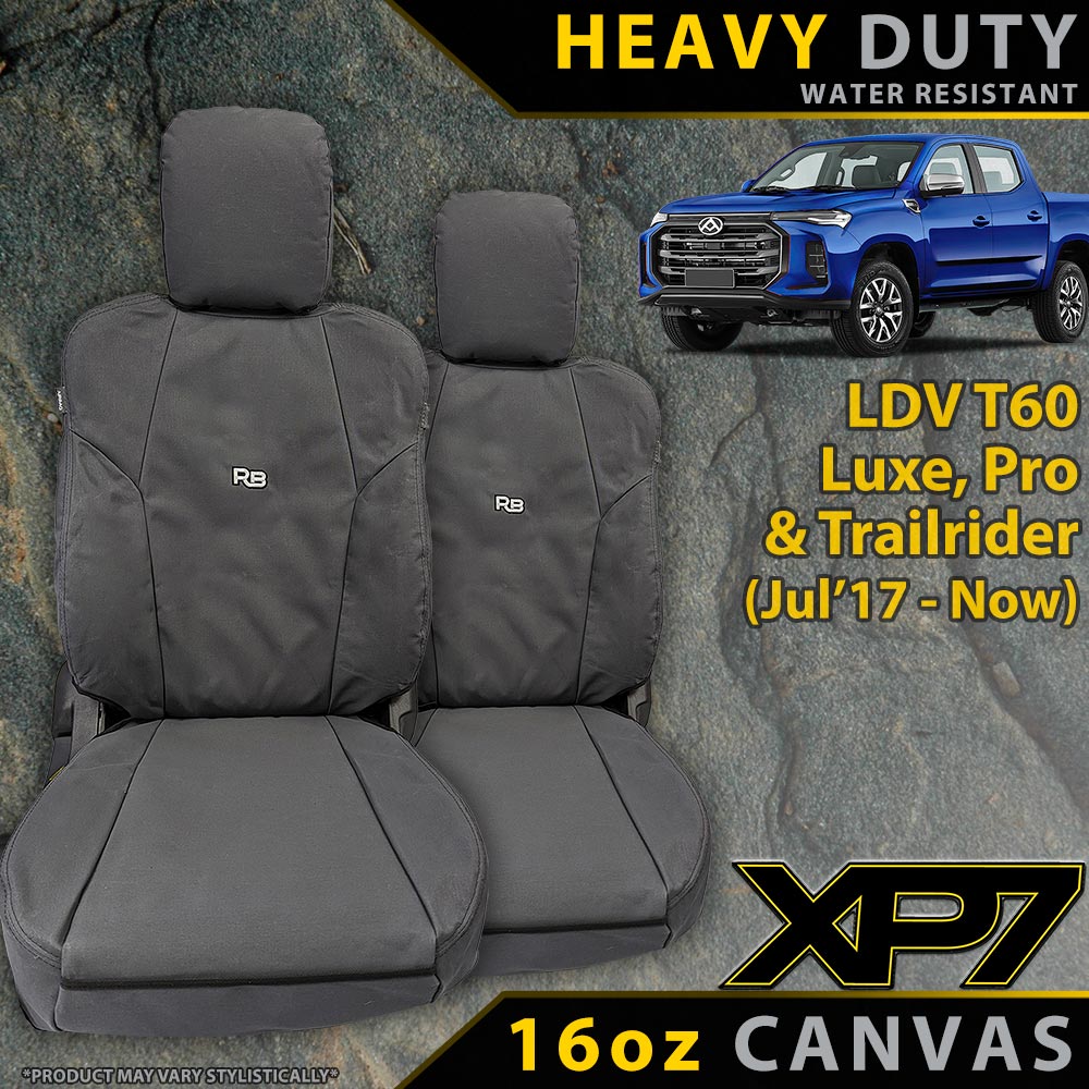 LDV T60 Heavy Duty XP7 Canvas 2x Front Row Seat Covers (Made to Order)