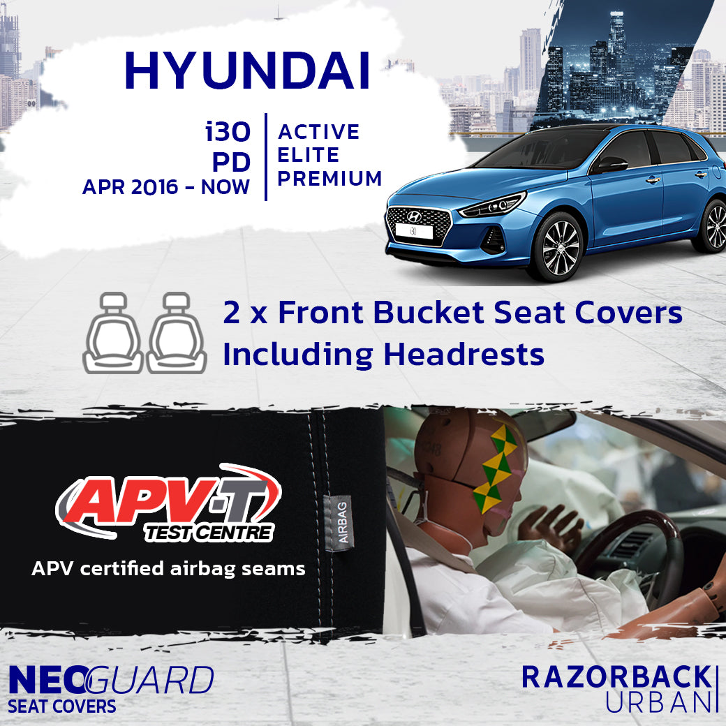 Hyundai i30 3rd PD GenNeoprene 2x Front Row Seat Covers (In Stock)