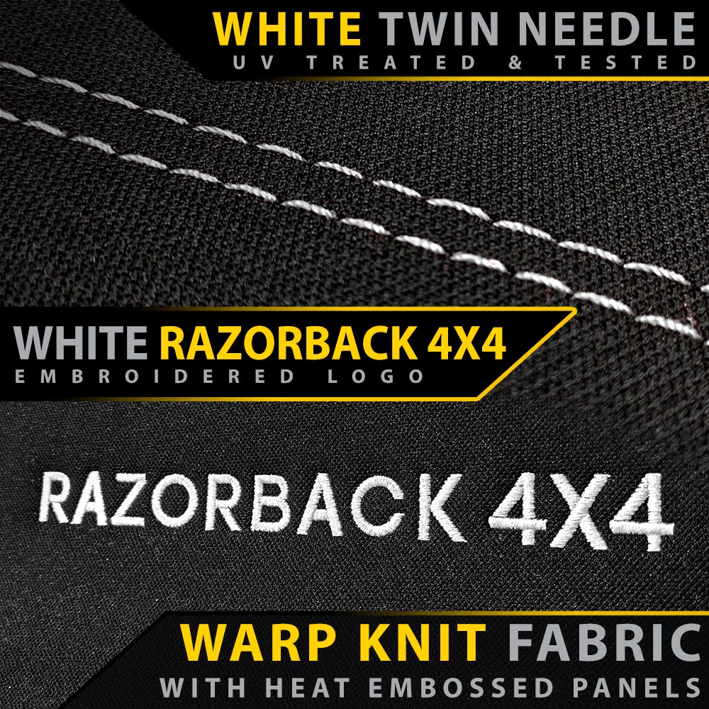 Razorback 4x4 GP6 Premium Neoprene Bucket and 3/4 Bench Front Seat Covers suitable for a Toyota Landcruiser 79 Series Single Cab