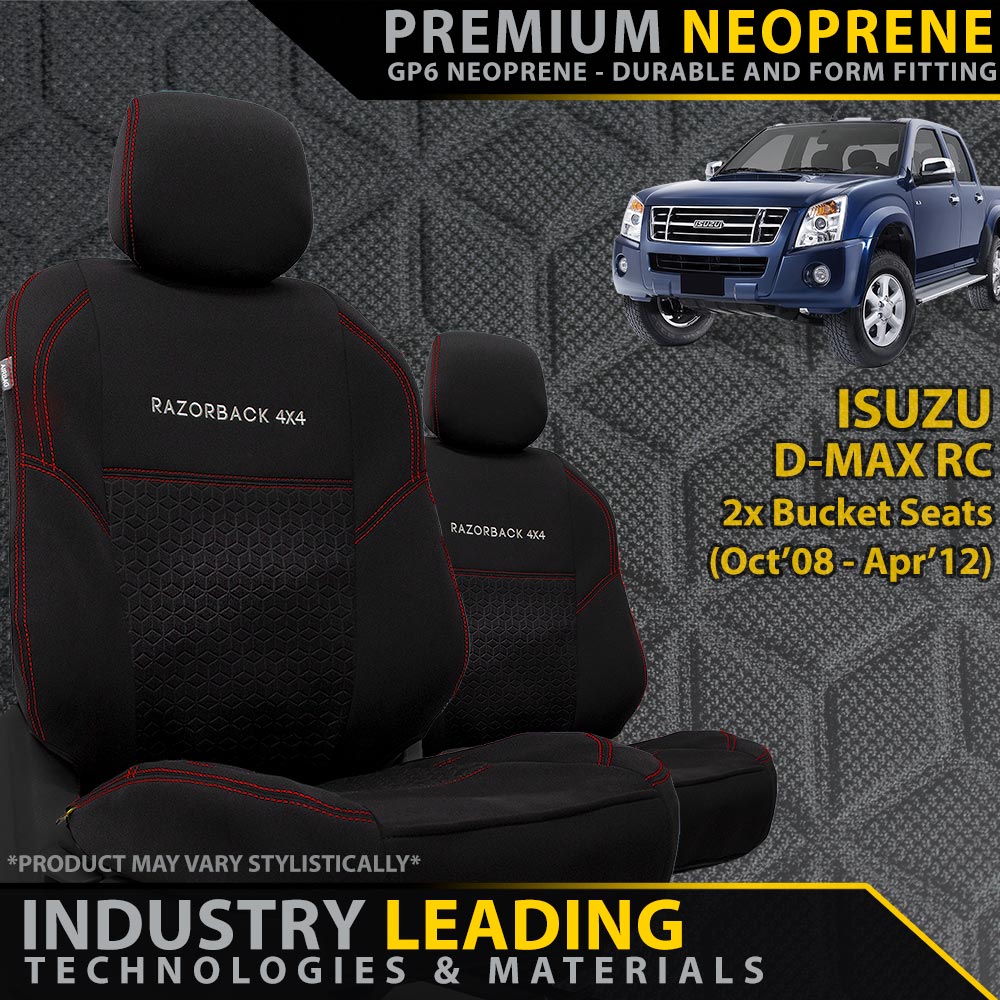 Isuzu D-MAX RC Premium Neoprene 2x Front Seat Covers