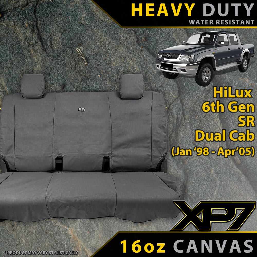 Toyota HiLux 6th Gen Heavy Duty XP7 Canvas 100% Rear Bench Seat Covers (Made to Order)