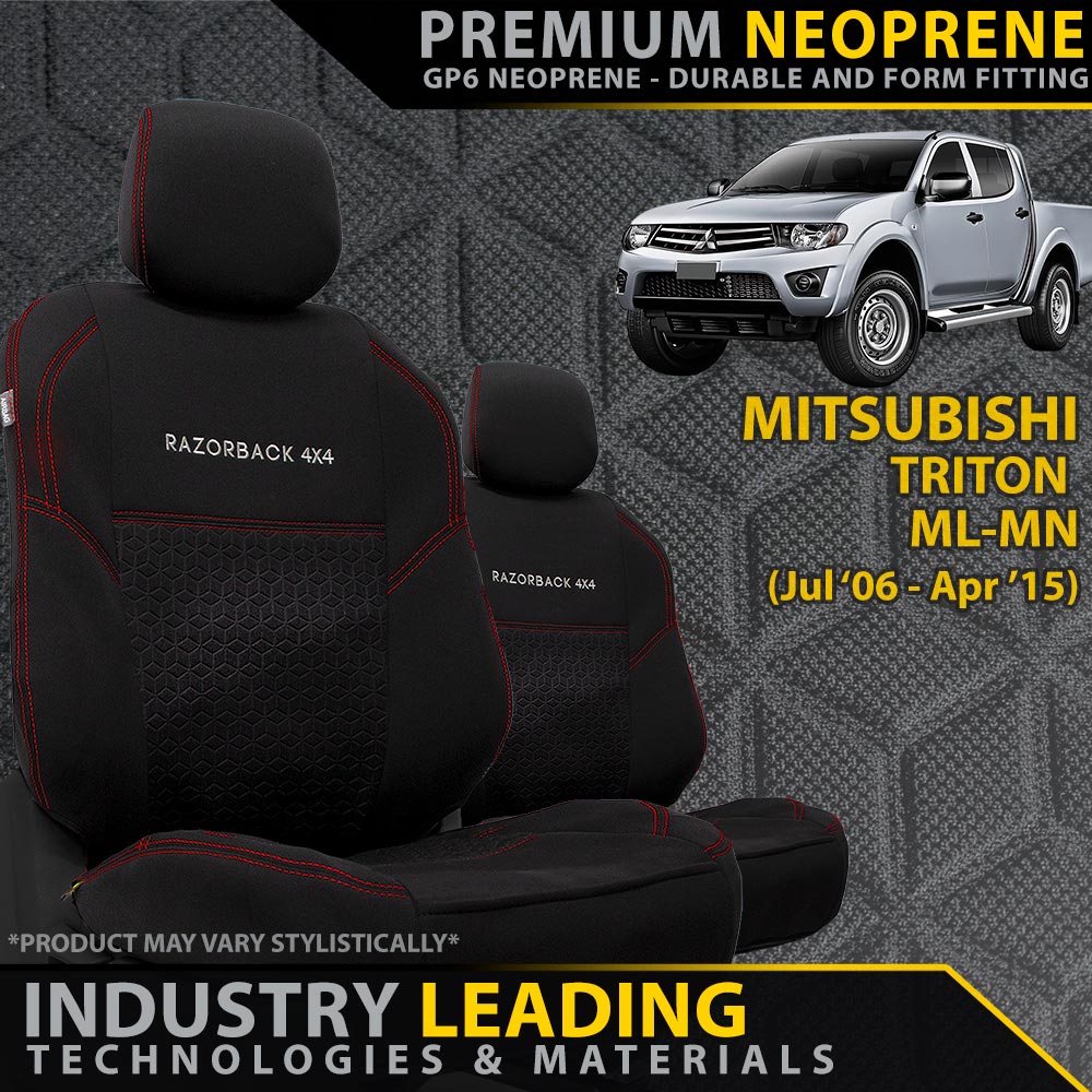 Mitsubishi Triton MN/ML Premium Neoprene 2x Front Seat Covers